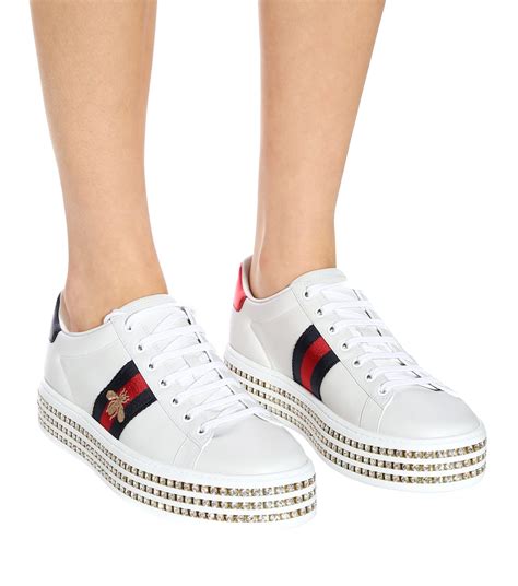 gucci ace womens crystal platform|Gucci ace platform sneakers women.